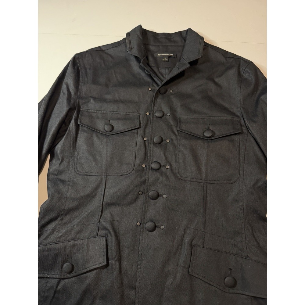 NWOT John Varvatos Multi-Button Black Military Utility Officer Jacket Sz Small - Picture 3 of 10